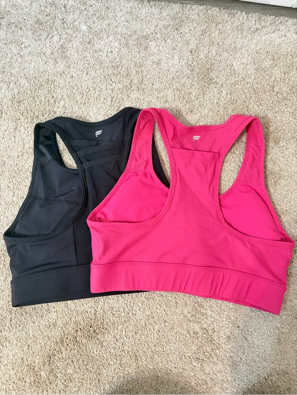 Bundle!! Fabletics Racerback Sports Bras - Hot Pink & Black